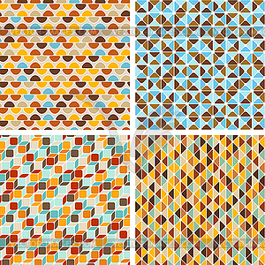 Seamless abstract geometric patterns set - vector image