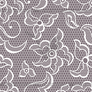 Lace fabric seamless pattern with abstract flowers - vector clipart
