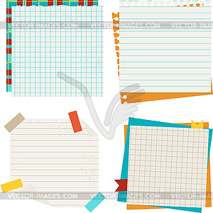 School and education background with sticky papers - vector clipart