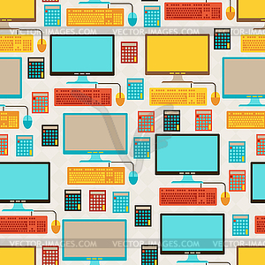 Seamless pattern with school icons - vector image