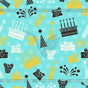 Happy Birthday party seamless pattern - vector clipart