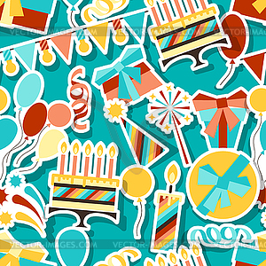 Happy Birthday party seamless pattern - vector clipart