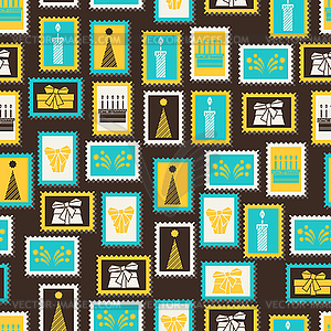 Happy Birthday party seamless pattern - color vector clipart