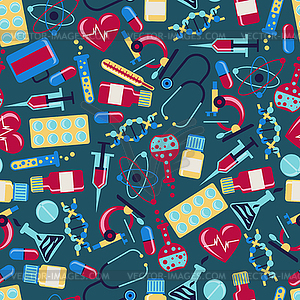 Medical and health care seamless pattern - vector clipart