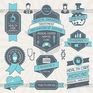 Set of medical labels and tags - vector image