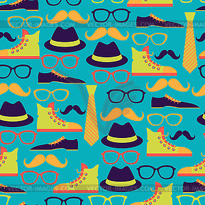 Hipster style seamless pattern - vector clip art