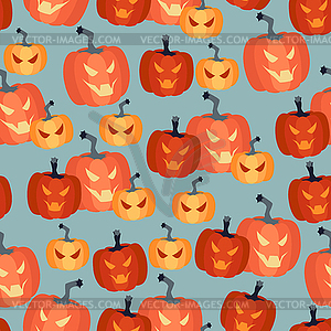 Halloween seamless pattern with pumpkins - vector clipart