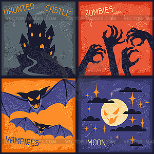 Happy Halloween grungy retro backgrounds - vector image