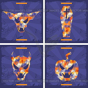 Happy Halloween grungy retro backgrounds - vector image