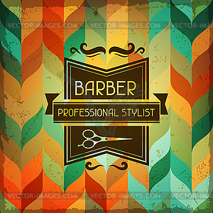 Hairdressing background in retro style - vector image