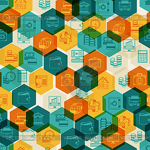 Seamless pattern of banking icons - vector image