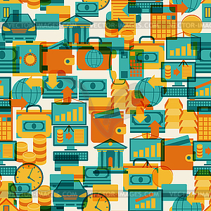 Seamless pattern of banking icons - vector clipart