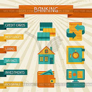 Conceptual banking and business background - vector clipart