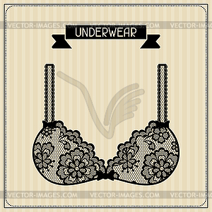 Underwear. Vintage lace background, floral ornament - vector clip art