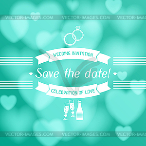 Wedding invitation card in retro style - vector clipart