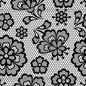 Old lace seamless pattern, ornamental flowers. - vector image