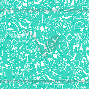 Seamless wedding pattern in retro style - vector image