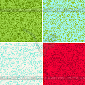 Merry Christmas seamless patterns - vector clipart