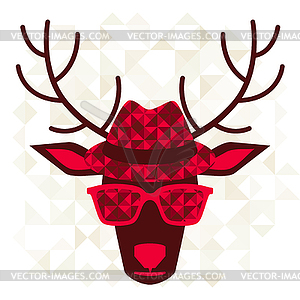 Print with deer in hipster style - vector clipart / vector image