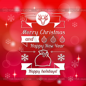 Merry Christmas background for invitation card - vector clipart