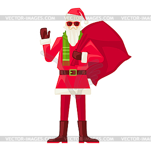 Cartoon Santa Claus in sunglasses  - vector EPS clipart