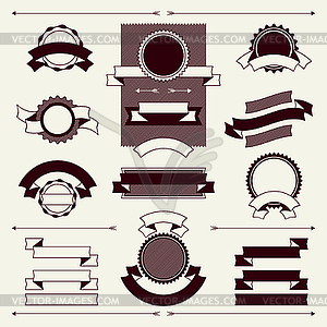 Collection of labels and ribbons in retro vintage - royalty-free vector image