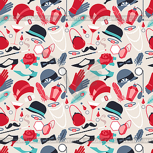 Retro of 1920s style seamless pattern - vector clip art