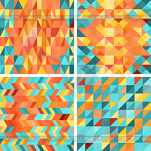 Seamless colorfull geometric patterns in retro style - vector image