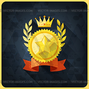 Grunge background with trophies and awards - vector image