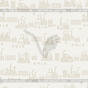 Industrial factory buildings seamless pattern - vector EPS clipart