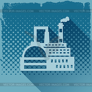 Industrial factory building background - vector image