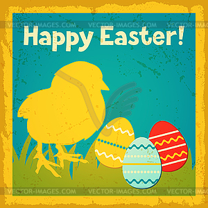 Happy Easter greeting card background - vector image