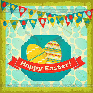Happy Easter greeting card background - vector clipart