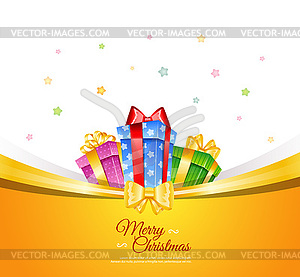 Colorful gift boxes with bows - vector clip art
