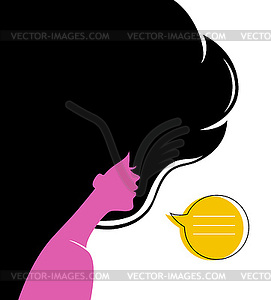 Woman`s silhouette - vector image