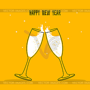 Two Glasses of champagne - vector image