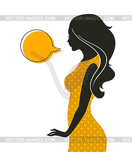 Woman`s silhouette - royalty-free vector image