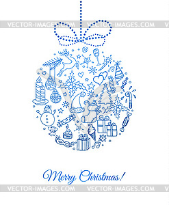 Xmas doodle ball - vector clipart