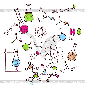 Hand draw chemistry background - vector clip art