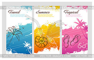 Color summer set with splash - vector image