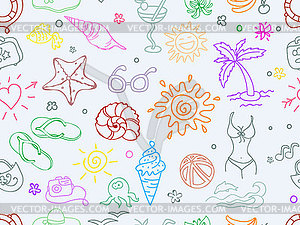 Doodle travel pattern - vector image