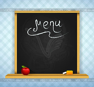 Wooden chalkboard for restaurant menu - vector image