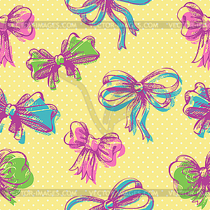 Bow seamless pattern - color vector clipart