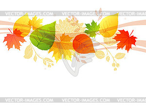 Осенний фон с кленовыми листьями - векторный клипарт EPS
