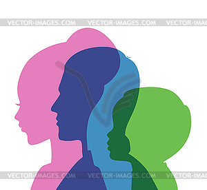 Family icons head - vector image