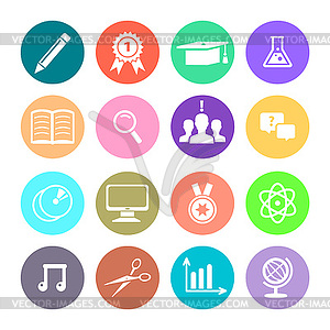 Education icons set - vector clipart