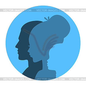 Family icons head - vector clipart