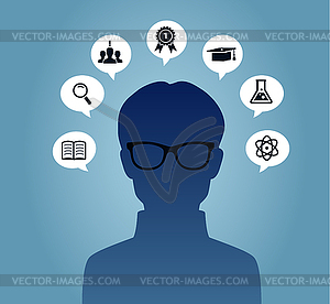 Мужчина в очках - изображение векторного клипарта