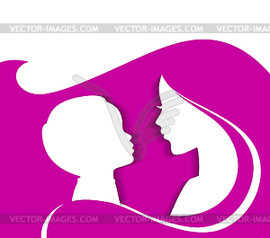 Mother and son - vector clip art