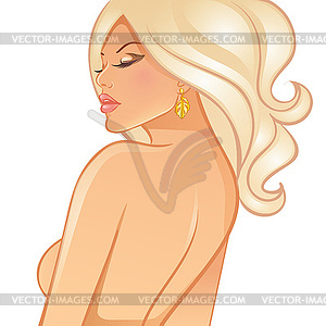 Beautiful blond woman - vector clipart